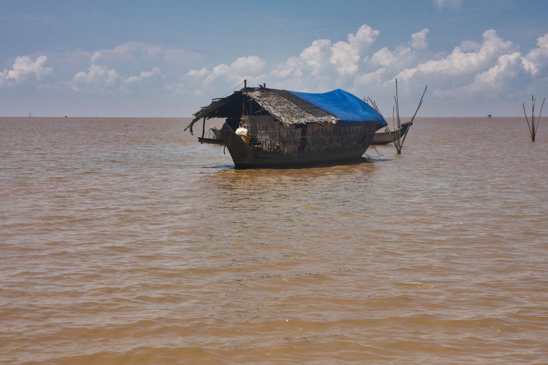 House Boat on Tonle Sap Lake, Siem Reap part, Cambodia